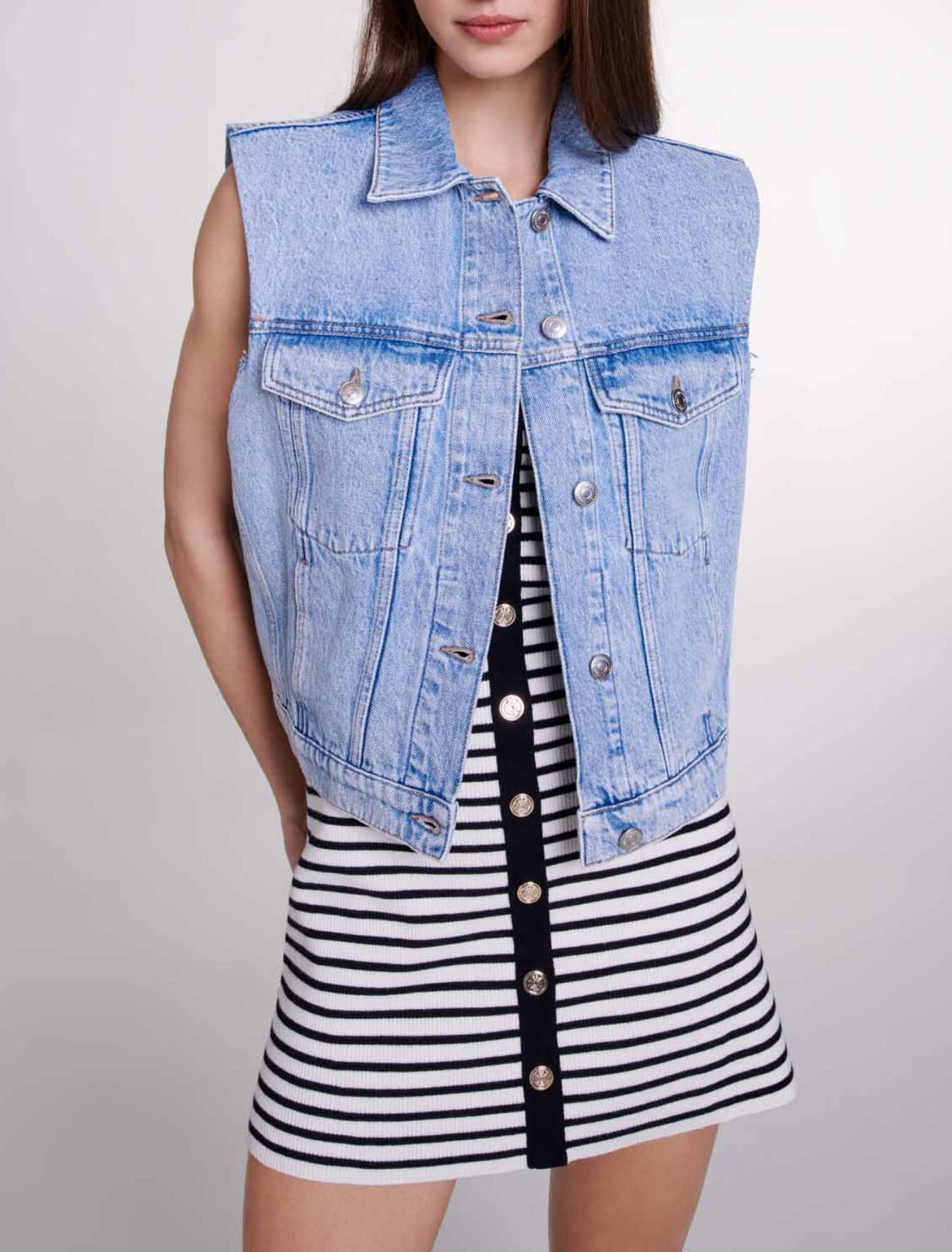 Ärmellose Jeansjacke