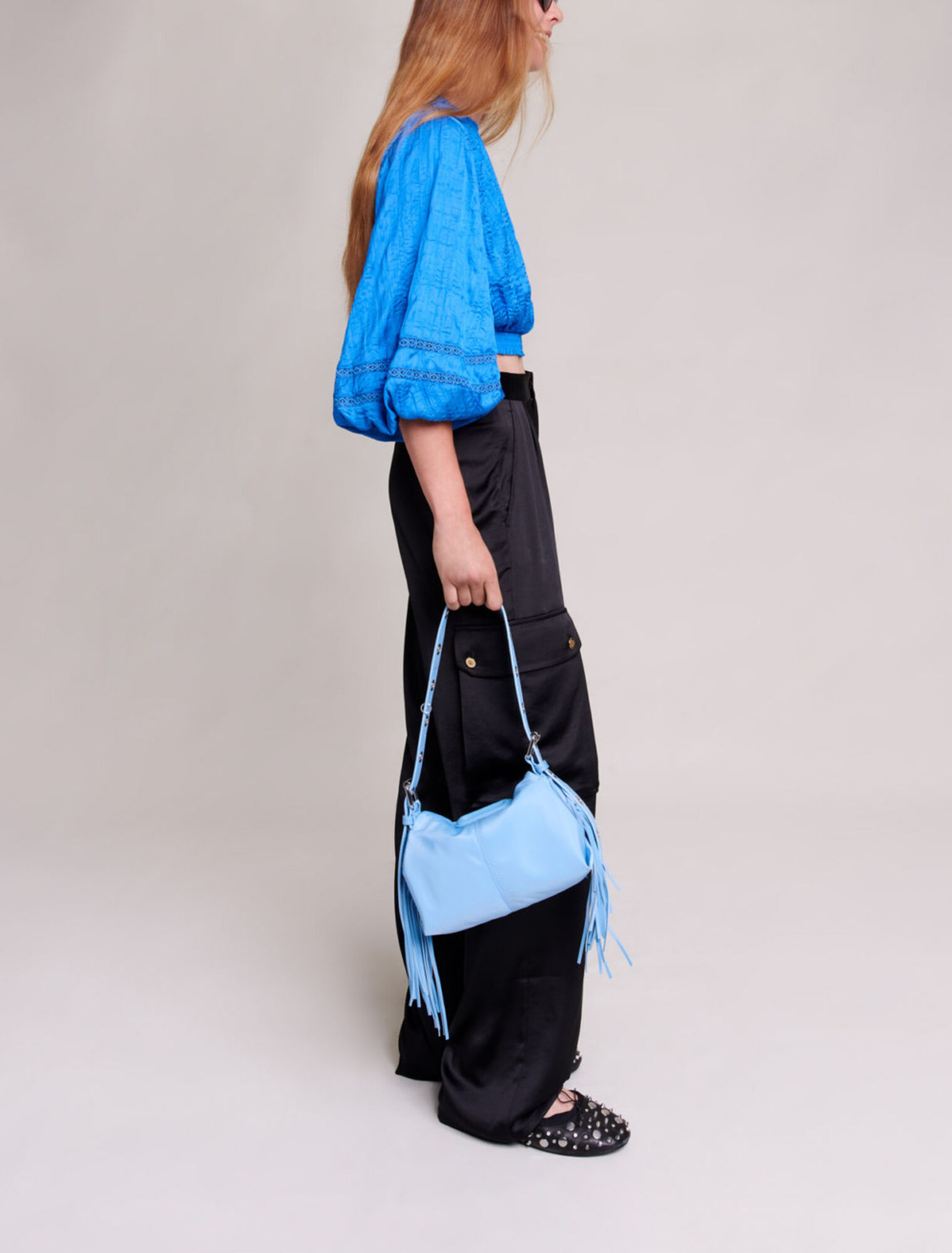 Satinartige Cargohose