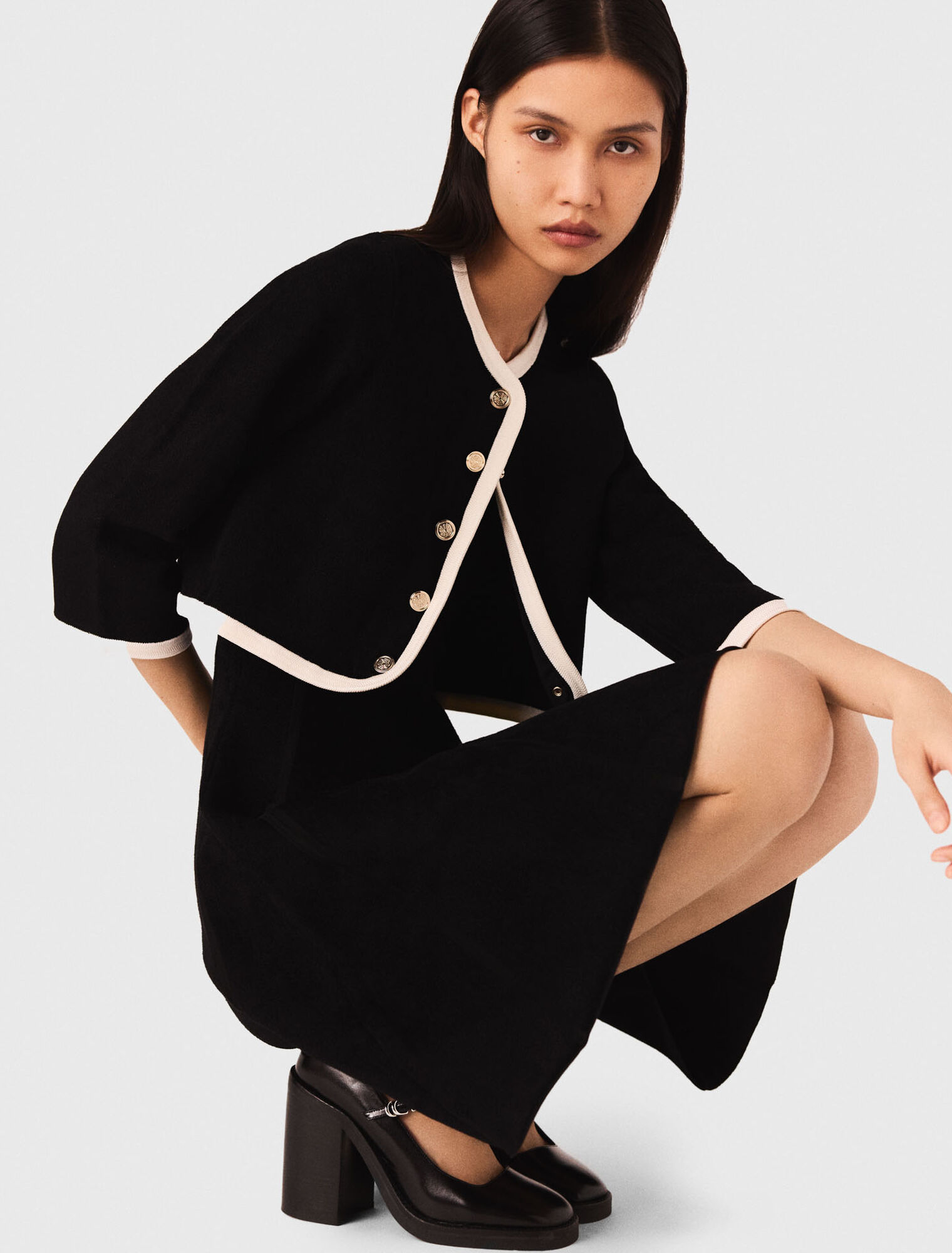 2-in-1-Kleid mit Samt-Effekt