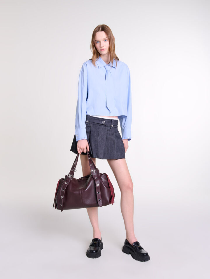 Schwarzer Minirock mit Jeans-Optik