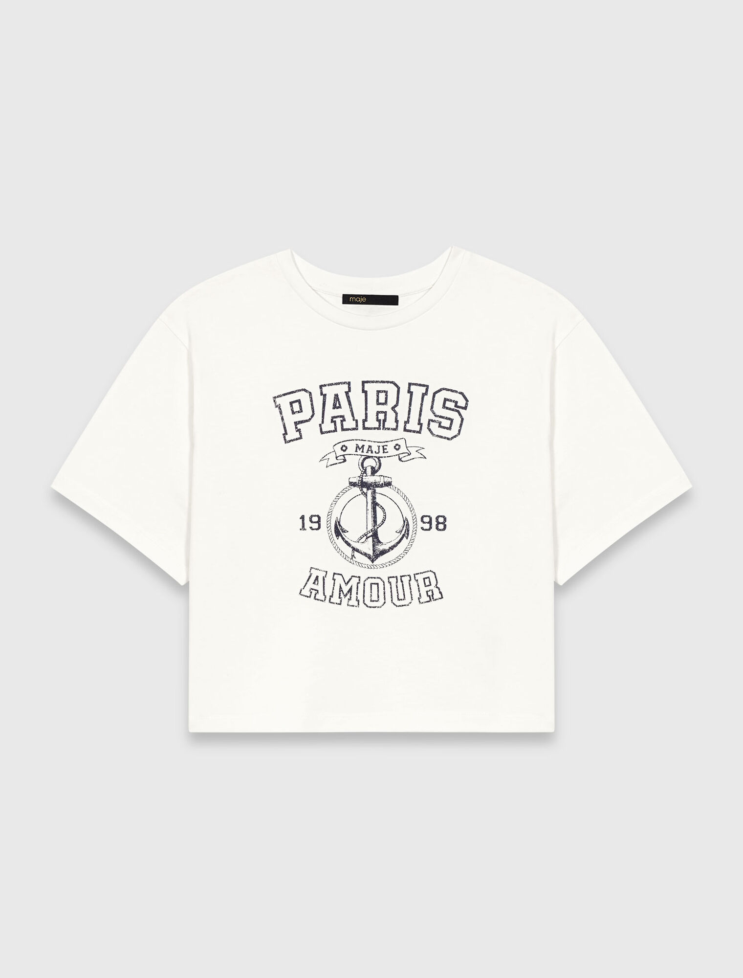 T-Shirt mit Marine-Print