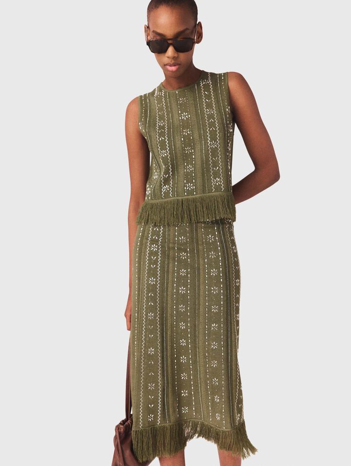 Strickrock mit Strassblumen