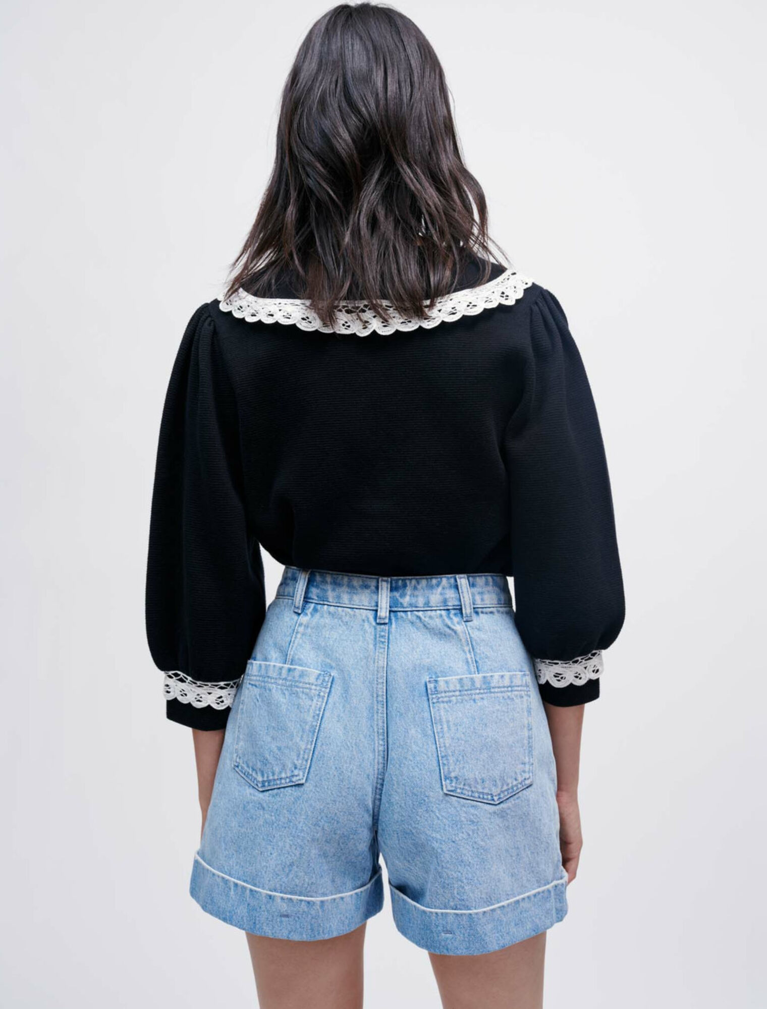 Shorts aus Jeansstoff mit Studs