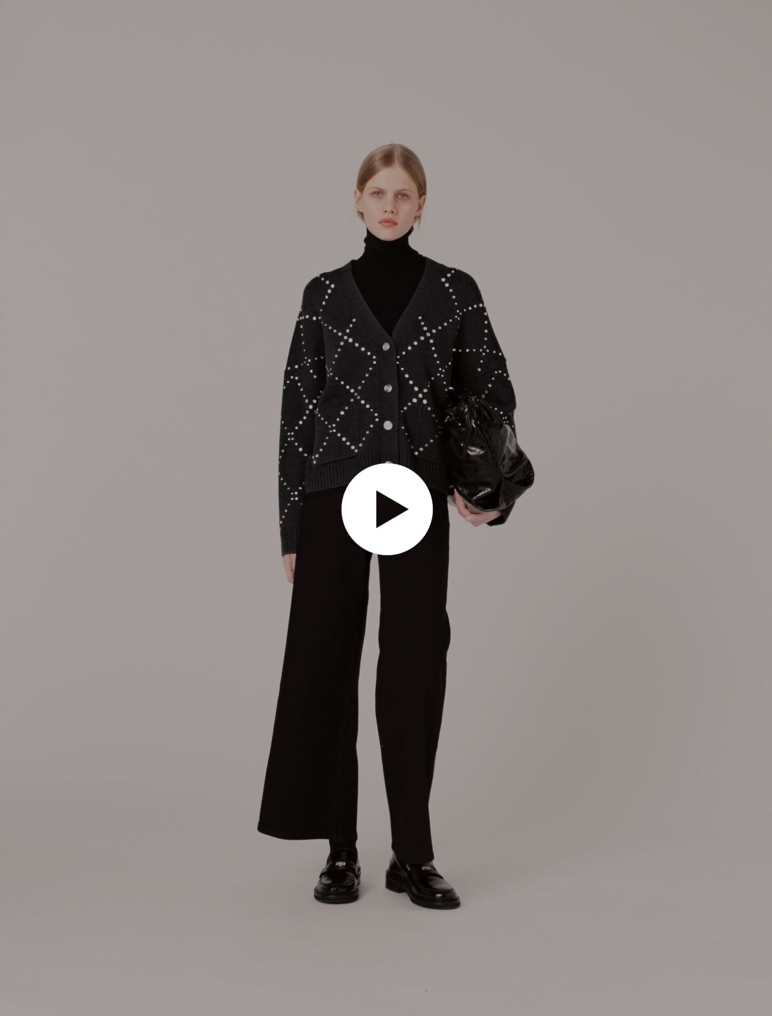 Karierter Cardigan mit Strass-Verzierung