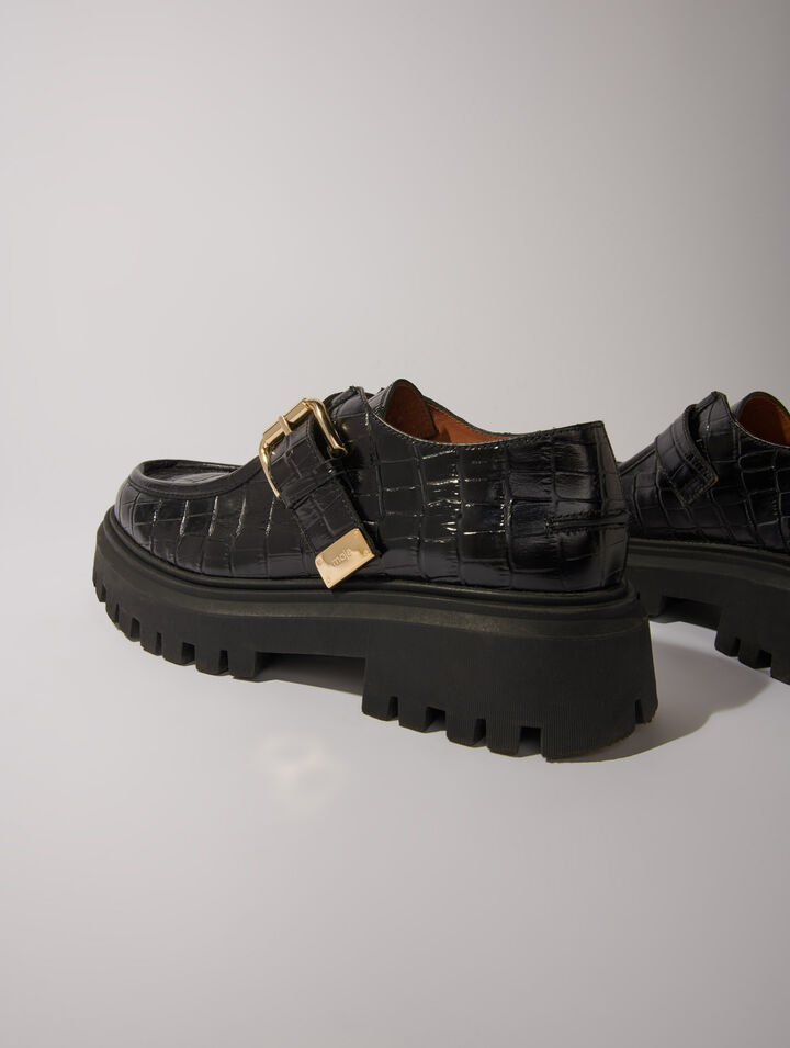 Klobige Derby-Schuhe aus Leder