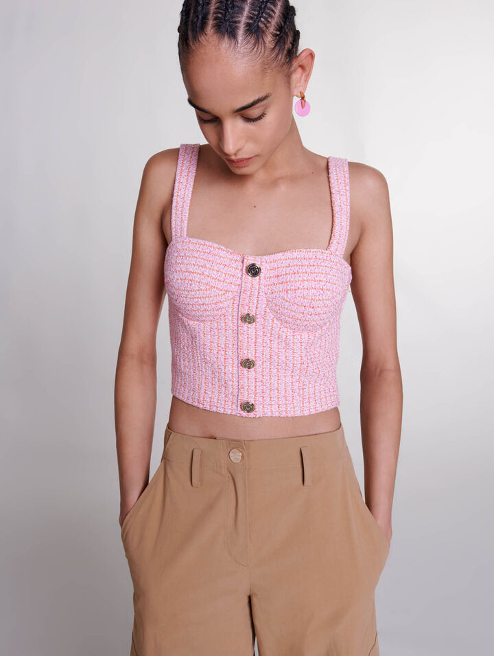 Crop Top aus Tweed