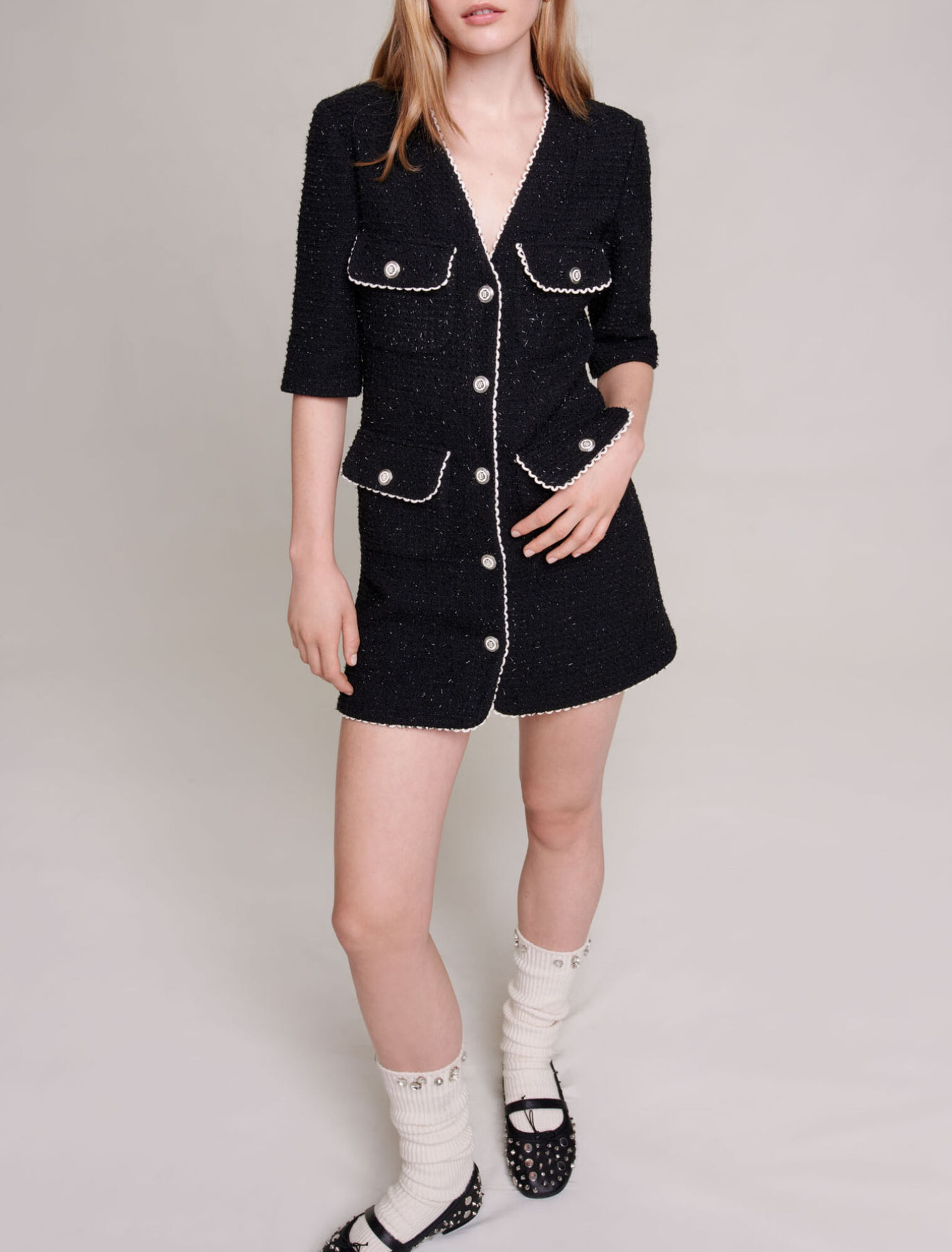 Kurzes Kleid aus Tweed