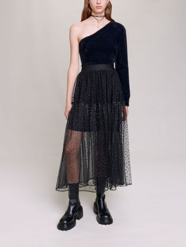 Langer Tüll-Rock mit Glitter