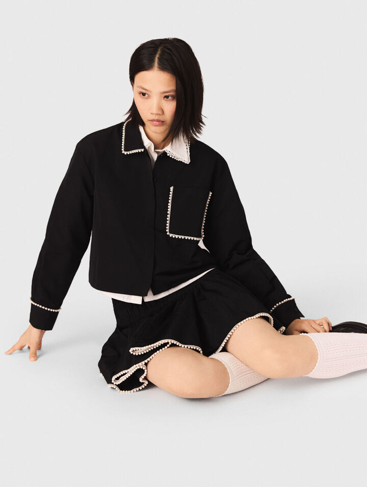 Taftrock mit Perlen-Details