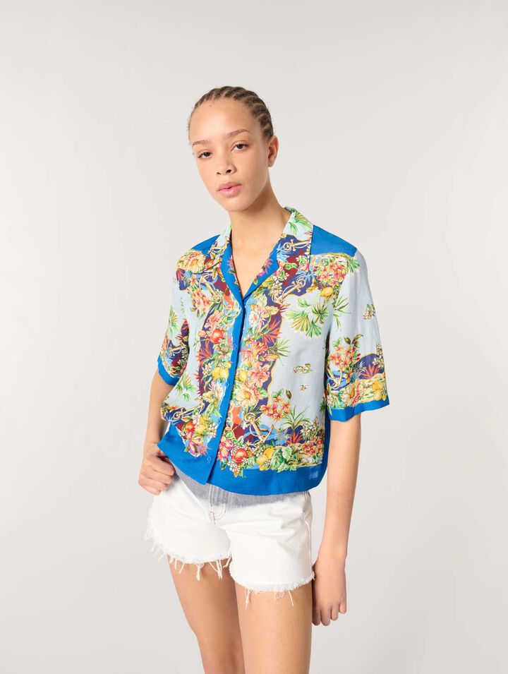 Kurze gemusterte Bluse