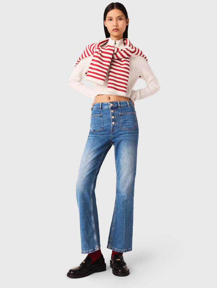 Denim jeans with pockets