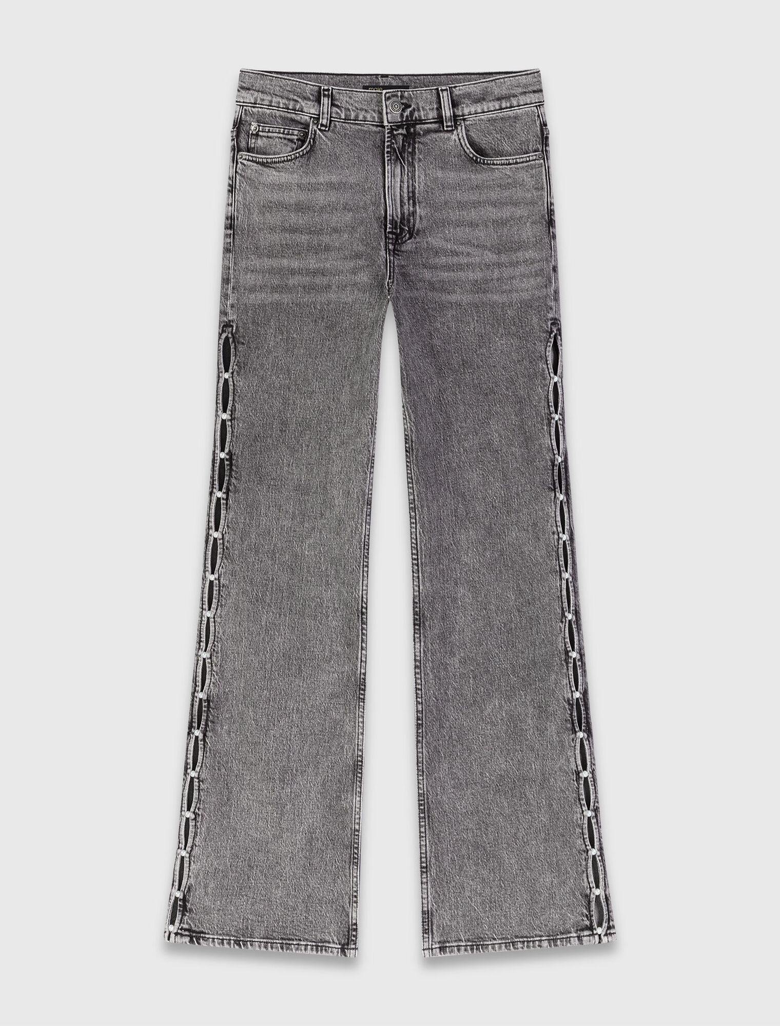 Weite Jeans mit Perlen