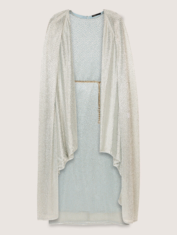 Langes Cape-Kleid aus Lurex