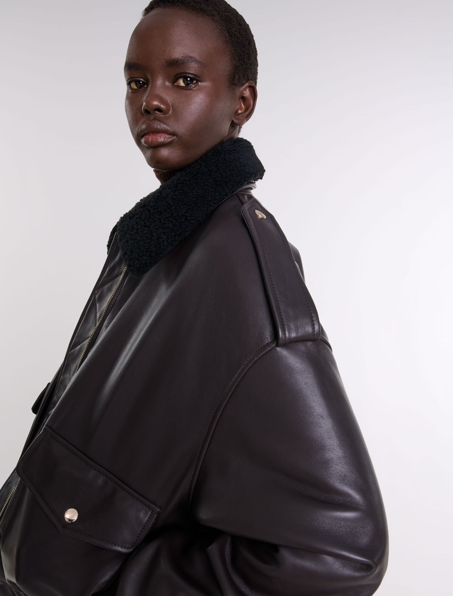 Oversize-Lederjacke