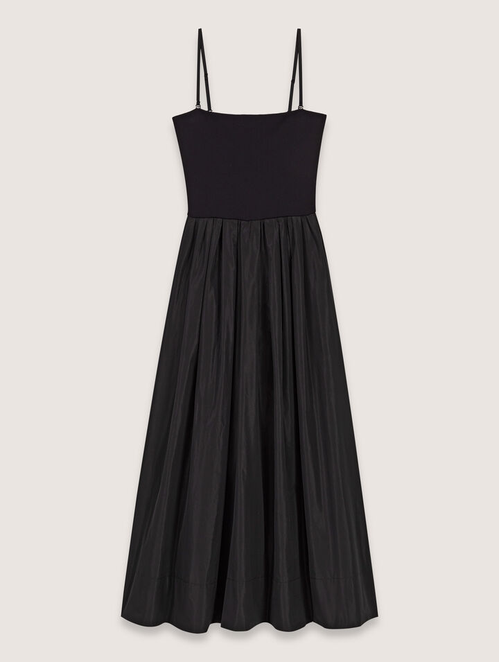 Bustierkleid aus Strick und Taft