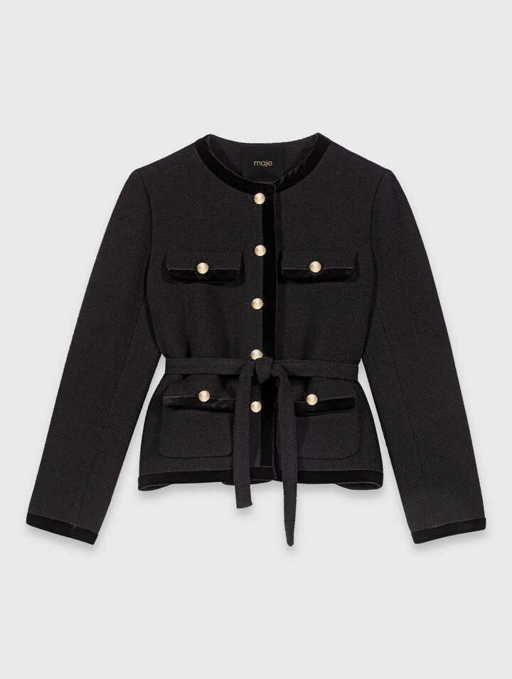Lange Tweed-Jacke