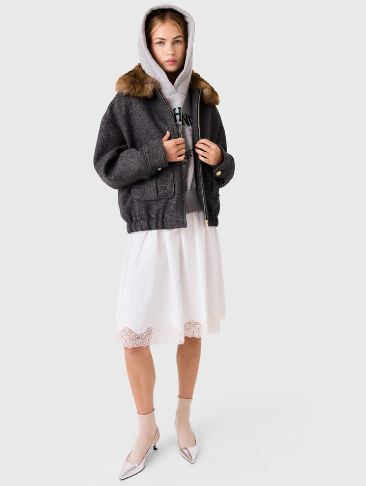 Oversize-Blouson in Chevron-Optik