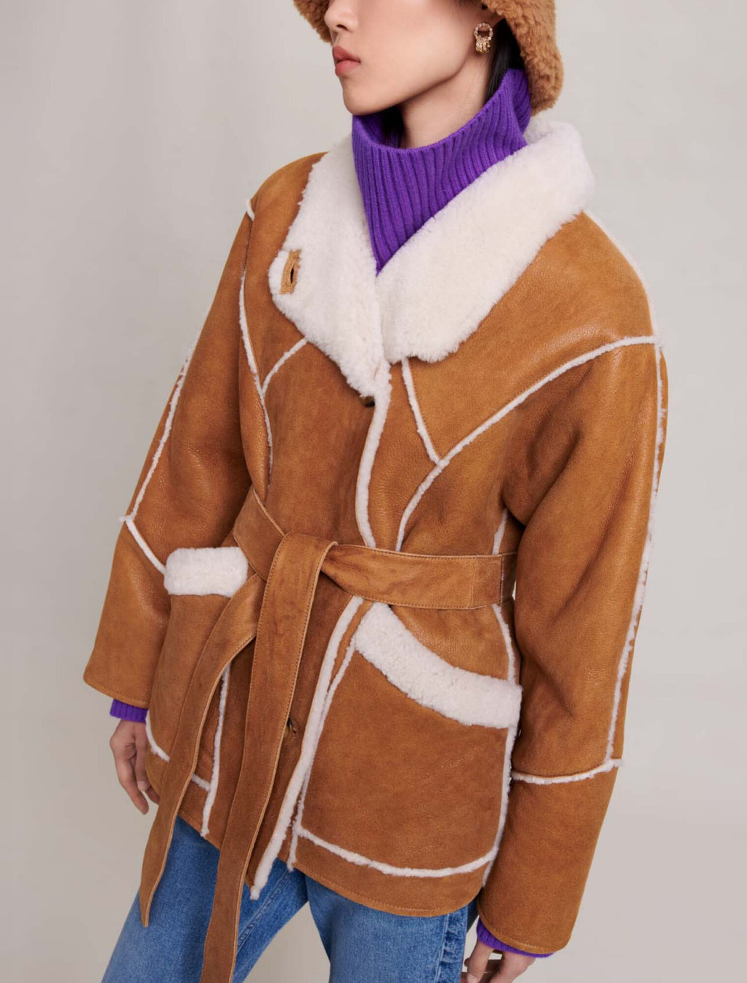 Kurzer Shearlingmantel