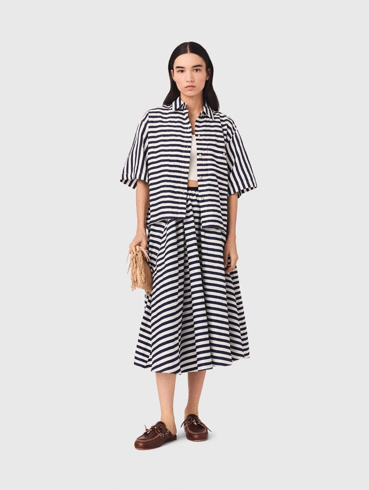 Midirock aus Leinenmischung