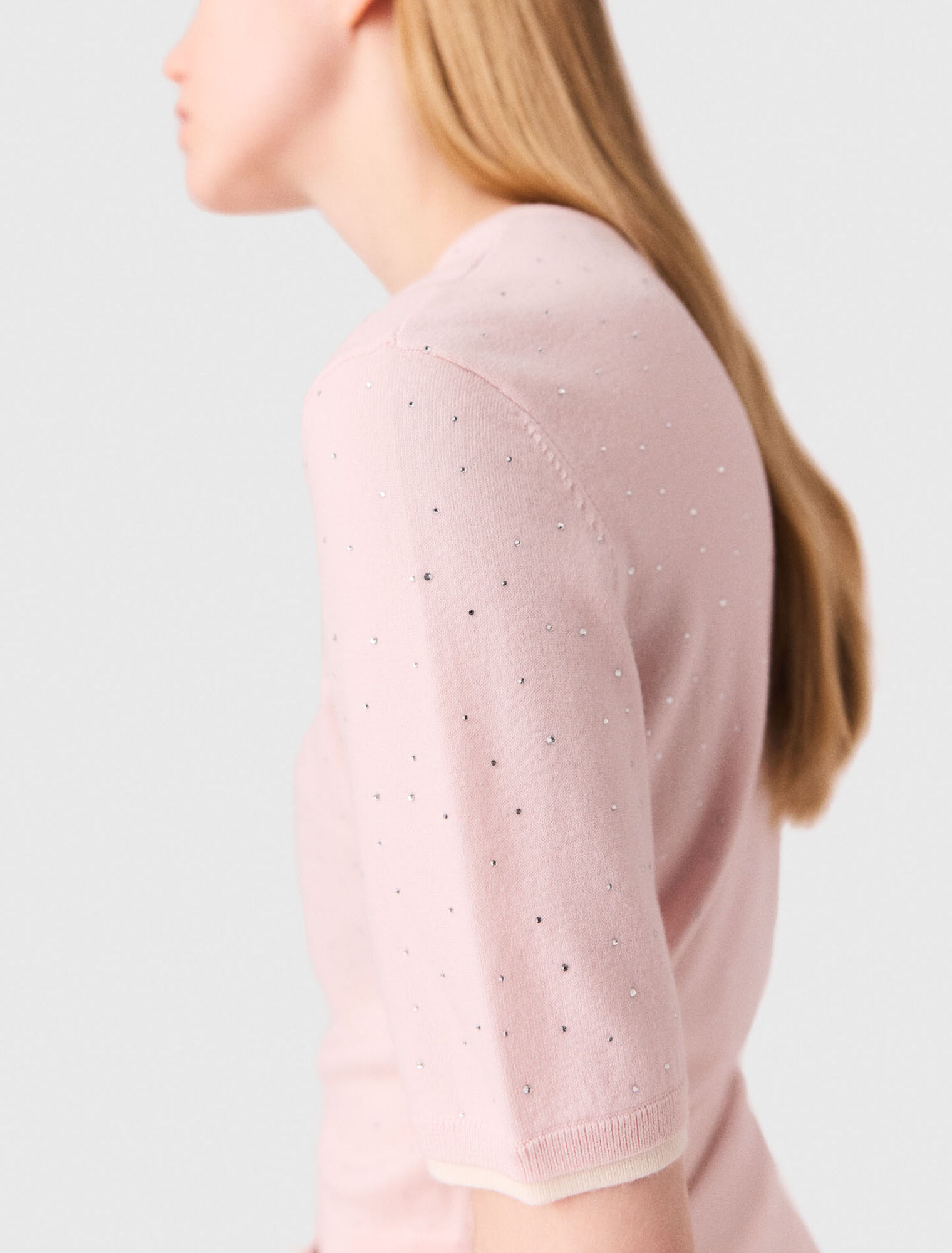 Kurzärmeliger Pullover 100% Wolle