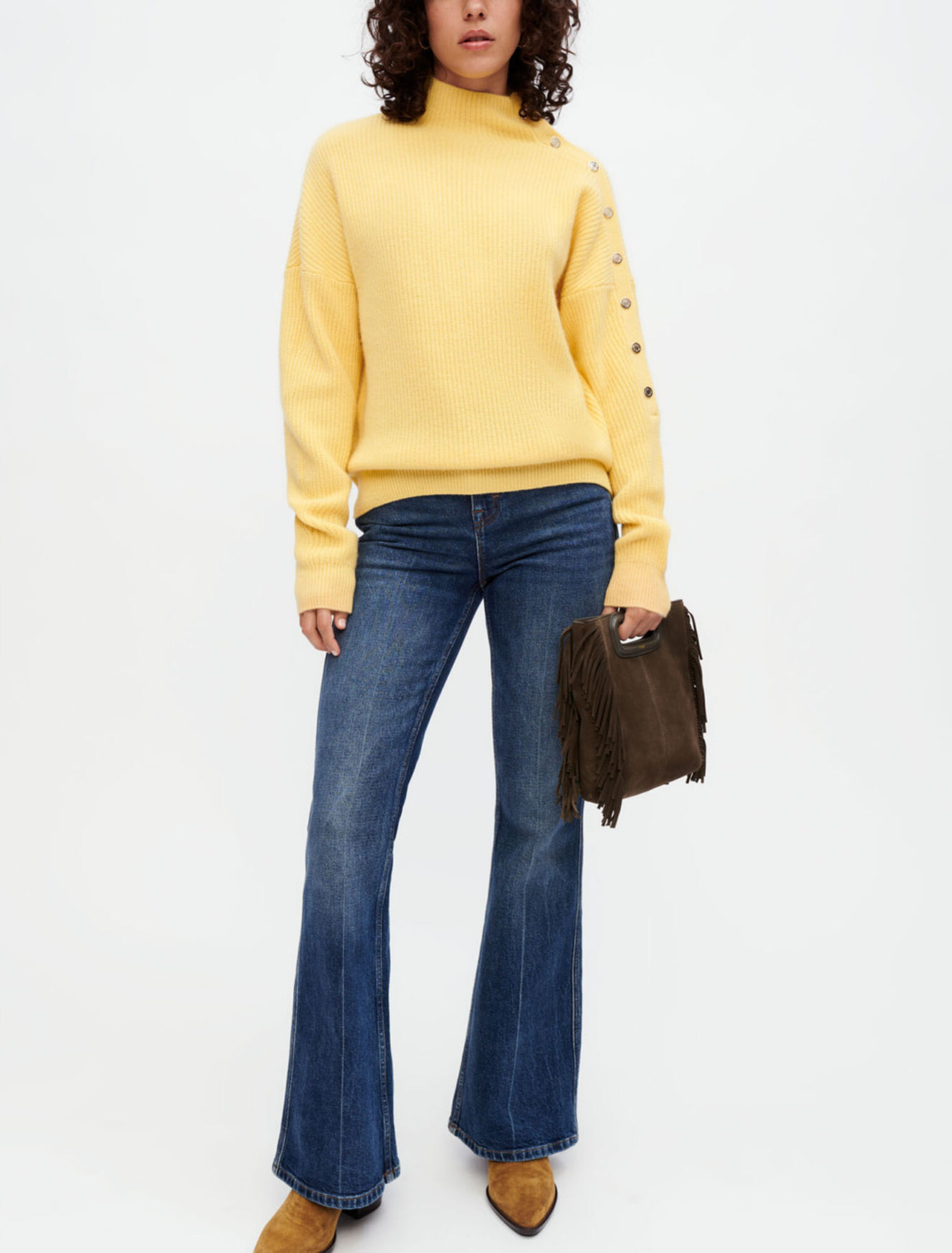 Kaschmirpullover mit Druckknöpfen