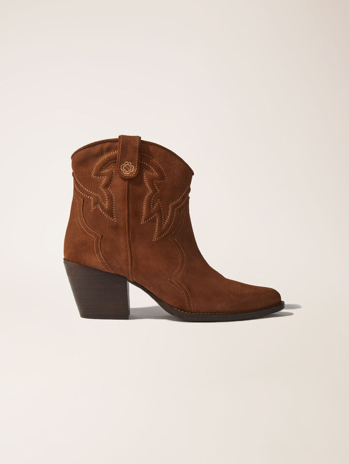Santiags Stiefeletten Veloursleder