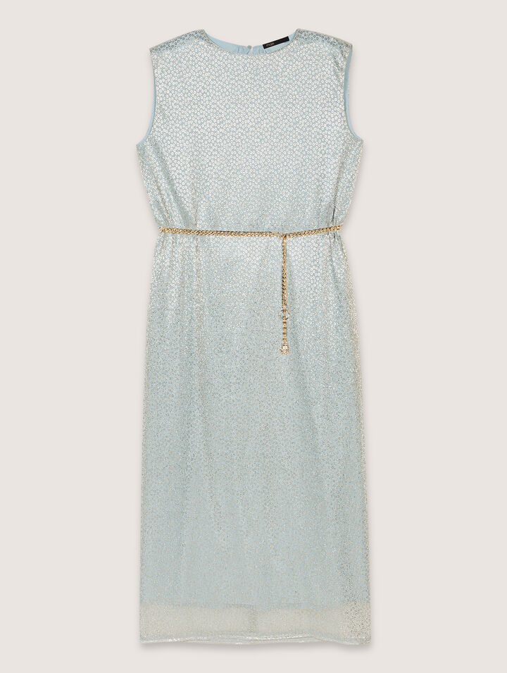 Langes Cape-Kleid aus Lurex
