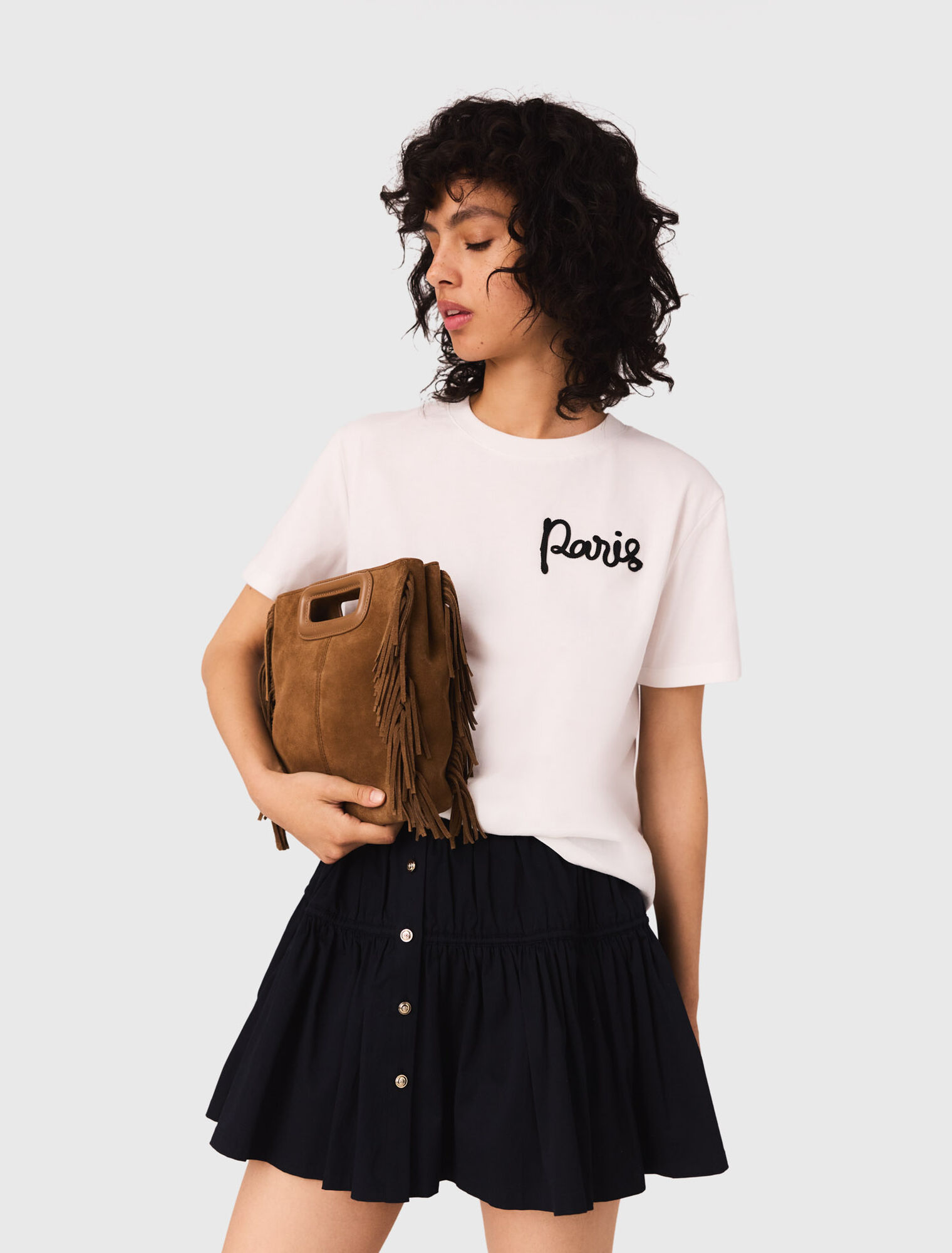 T-Shirt mit gesticktem Paris-Logo