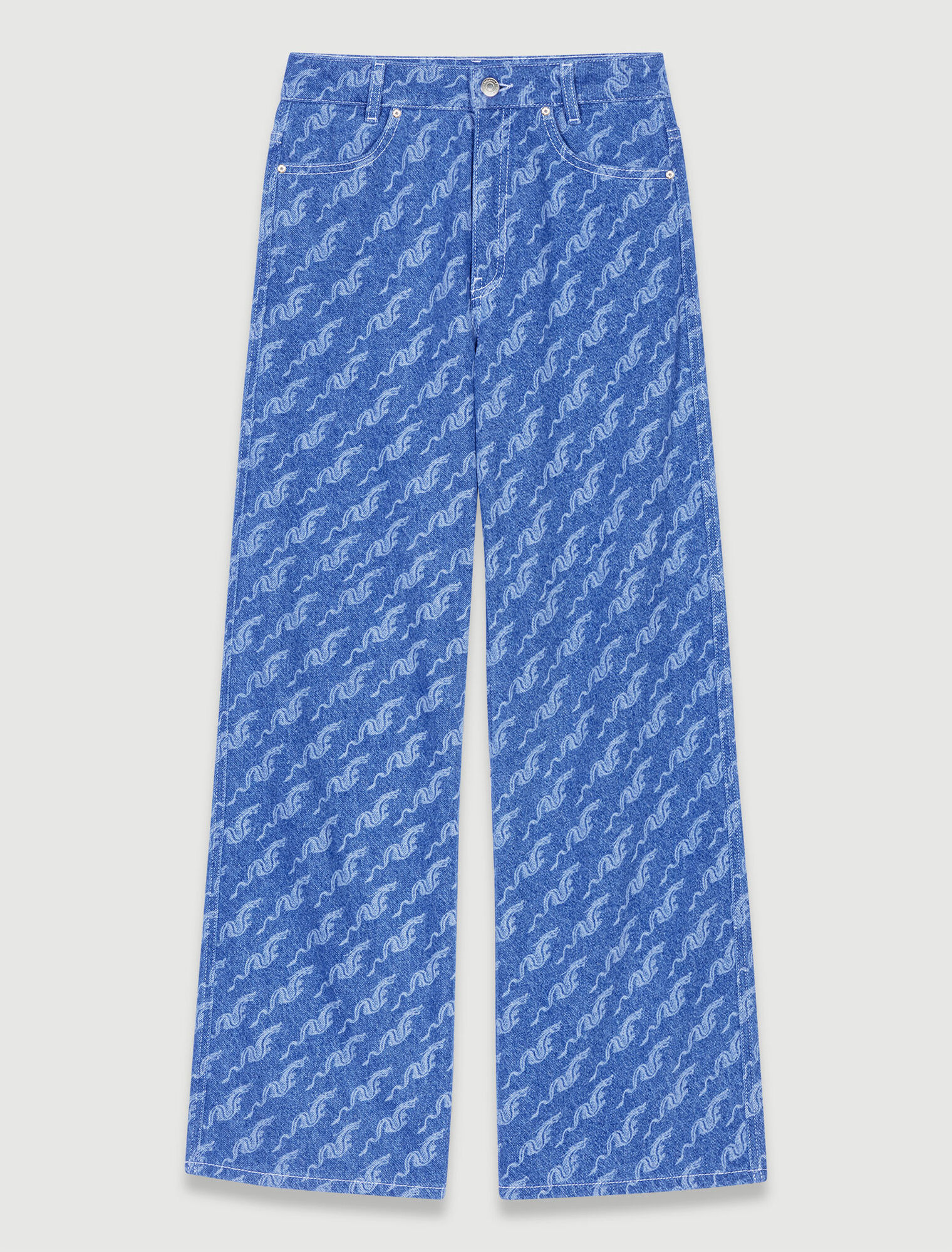 Weite Jeans mit Motiven