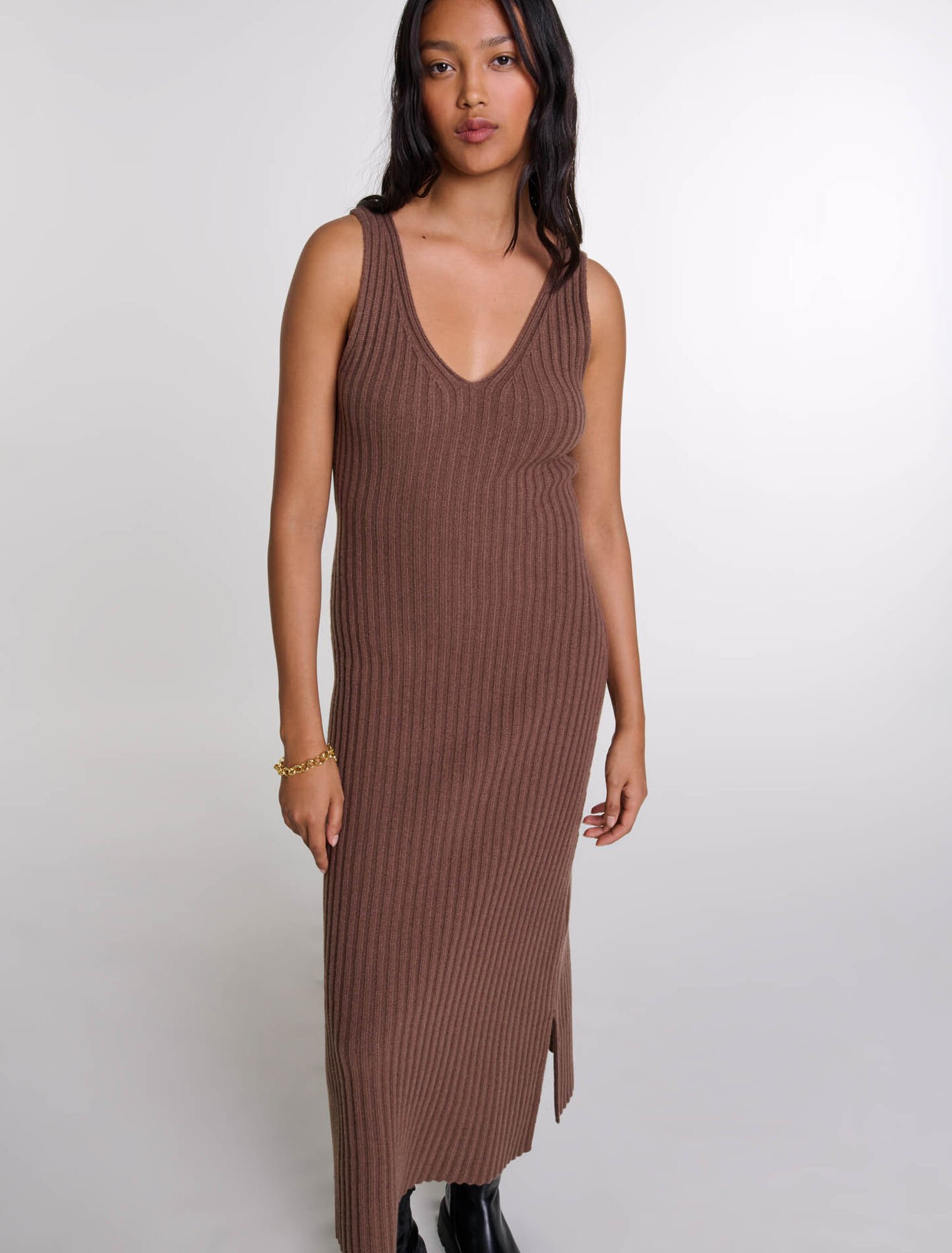 Langes 2-in-1 Kleid aus Wolle