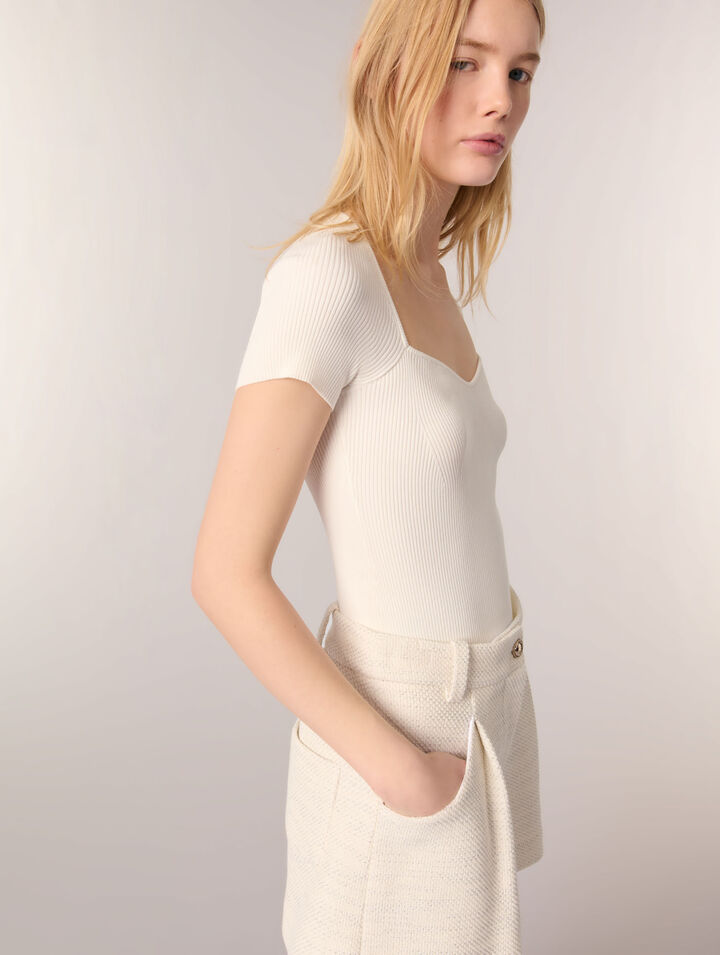 Shorts aus Tweed und Lurex