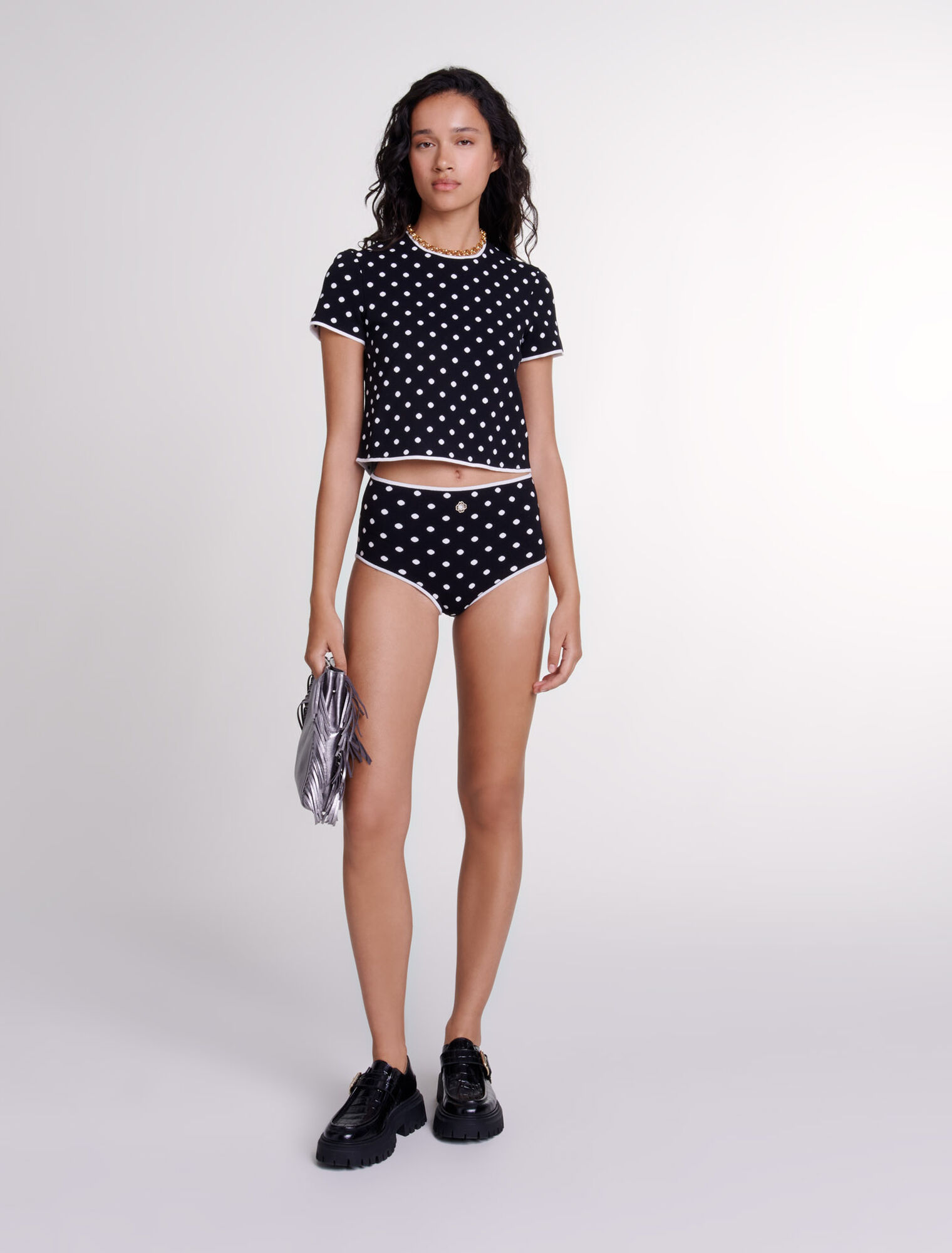 Kurze Hose aus Jacquard-Strick 