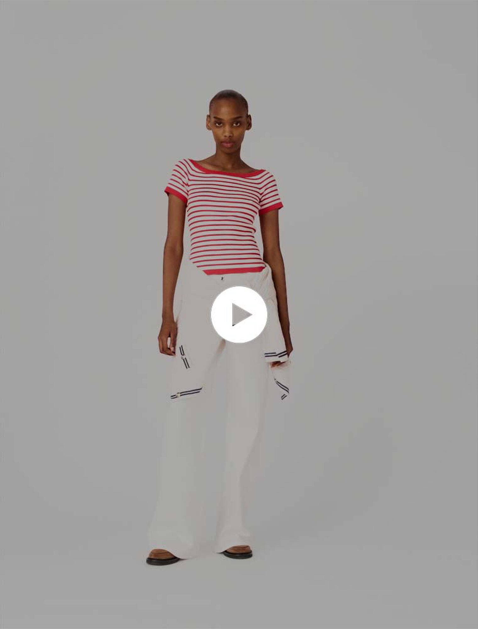 Gestreiftes U-Boot-Top aus Strick