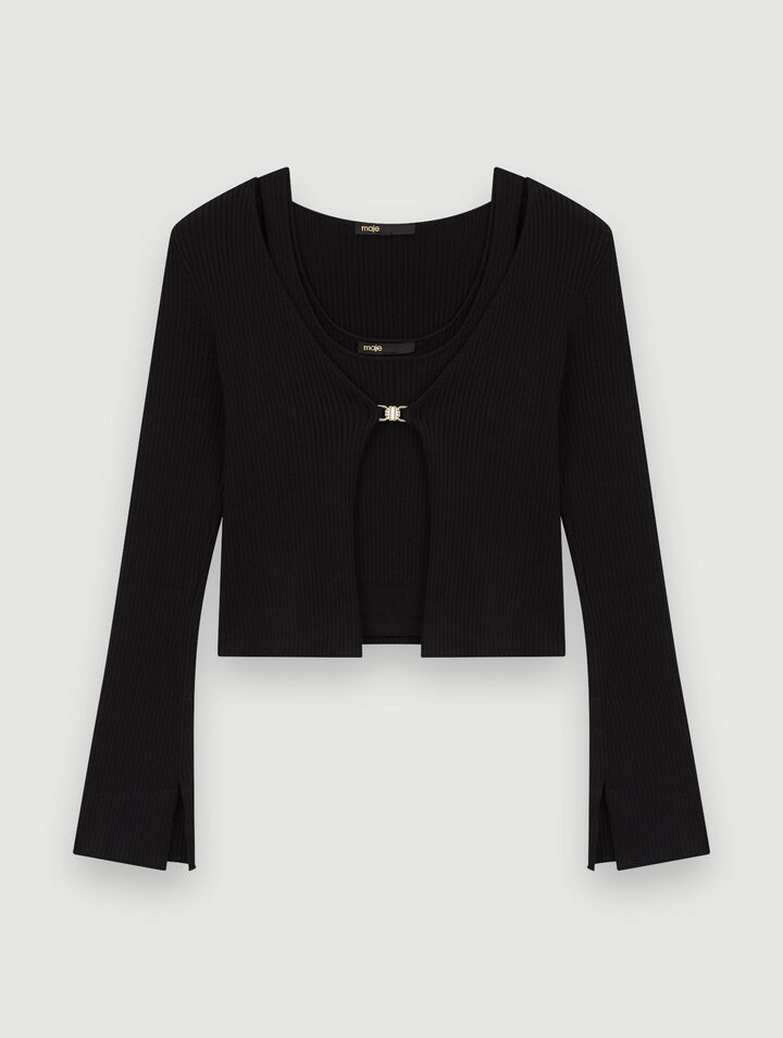 Twinset aus Strick mit Stretch-Anteil