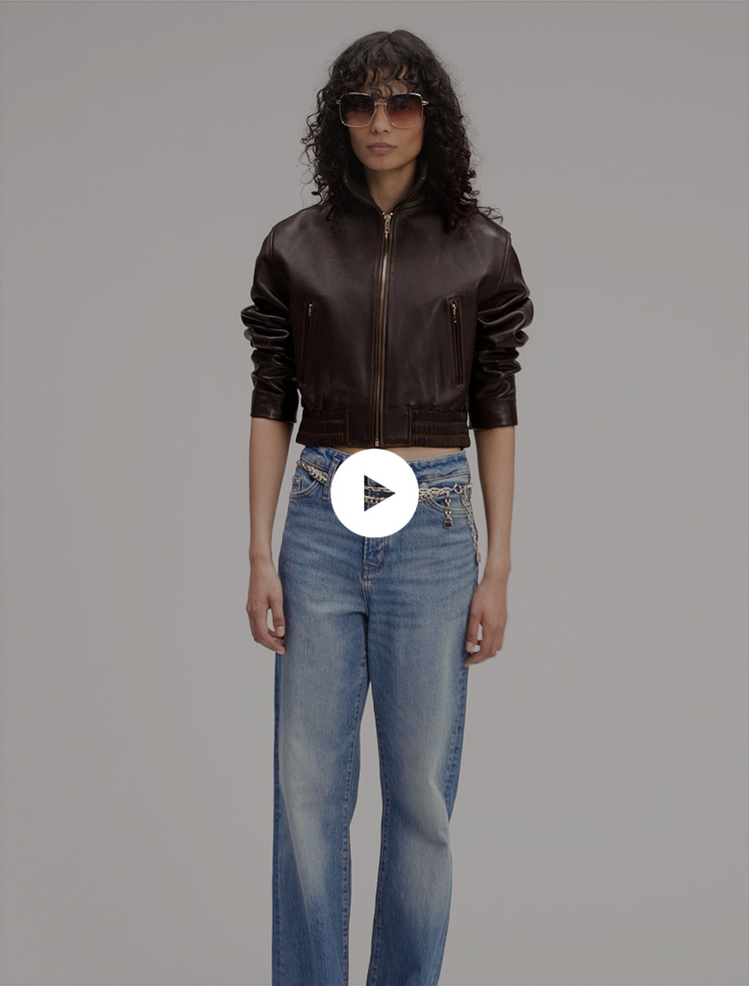 Jacke aus Leder im Vintage-Look