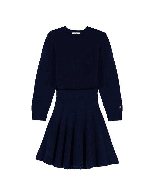 Kurzes Kleid aus Yak-Mischgewebe