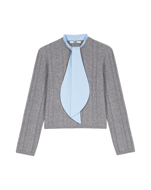 Pullover mit abnehmbarem Kragen