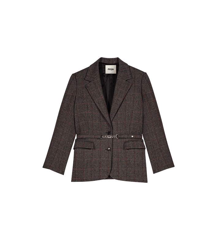 Taillierte Blazerjacke mit Gürtel
