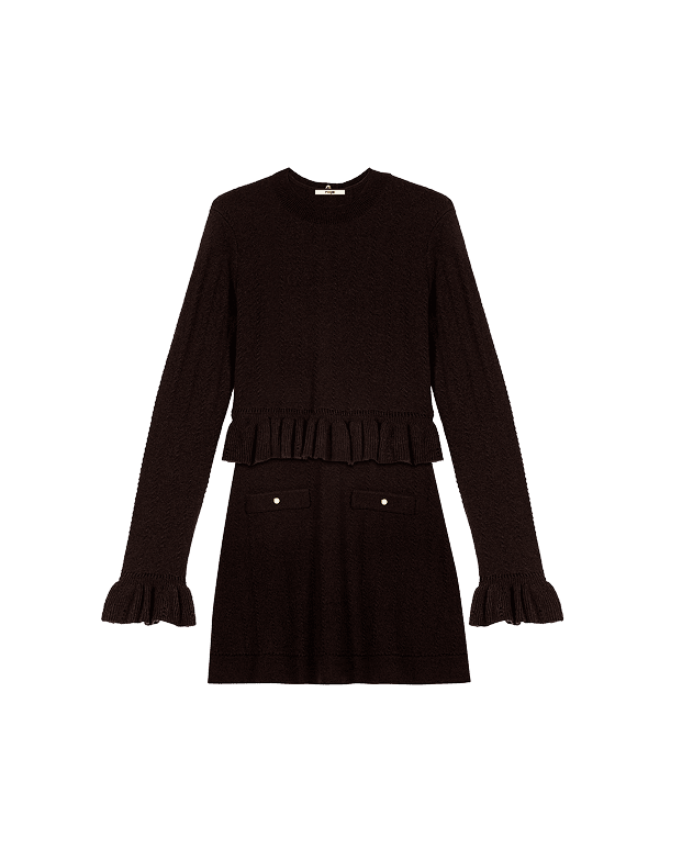 Strickkleid mit abnehmbarem Pullover
