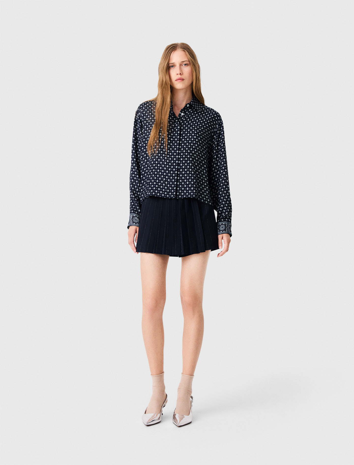 Bedrucktes Hemd Mit Strass - Marine Loungewear - Größe 34 - Maje