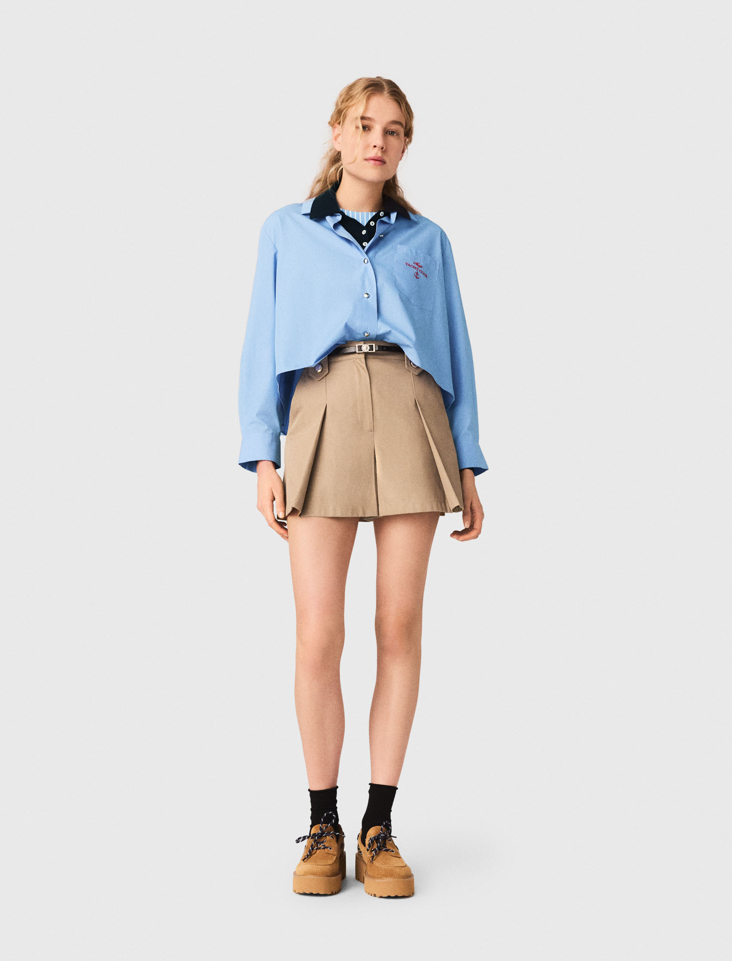 Baumwollshorts Mit Falten - Beige - Größe 40 - Maje