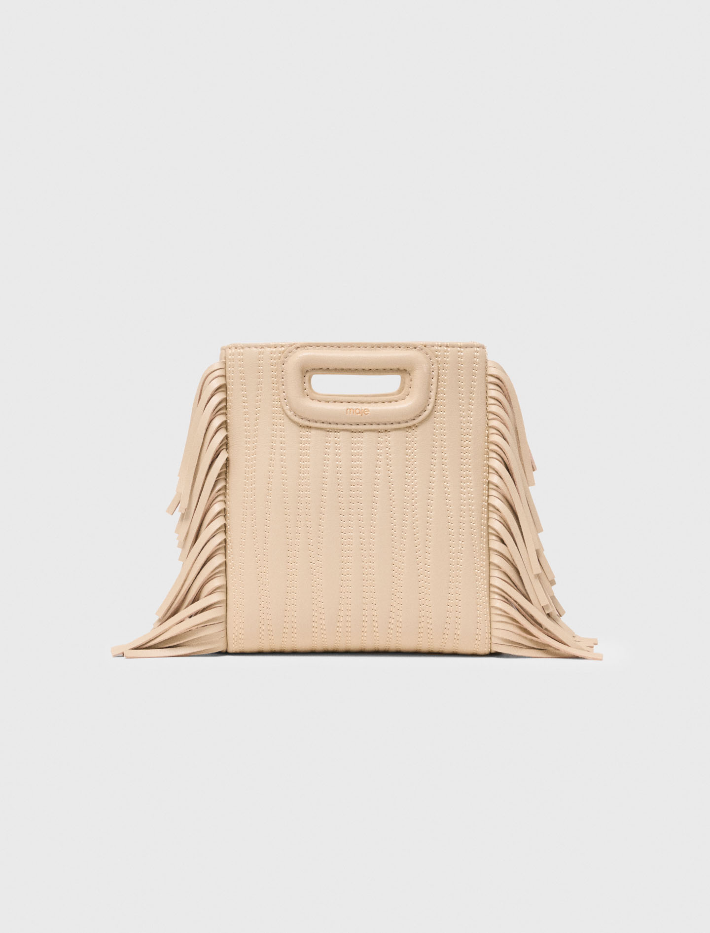 Minitasche M, Abgestepptes Leder - Creme - Maje