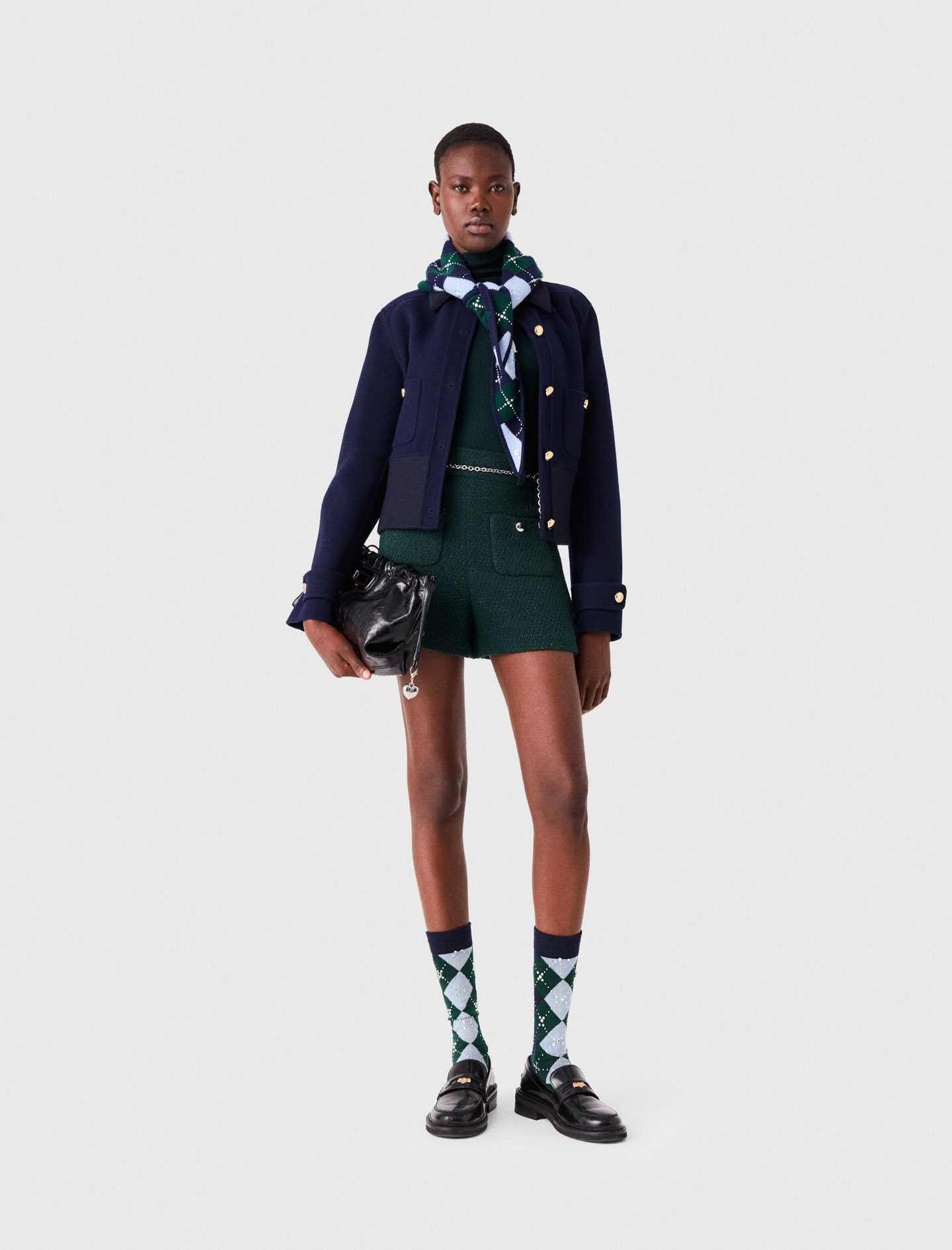 Tweed-shorts - Flaschengrün - Größe 40 - Maje