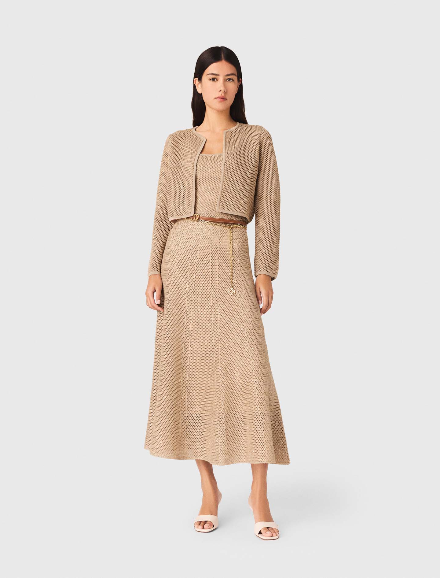 Strick-cardigan Mit Strass - Nude - Größe 40 - Maje