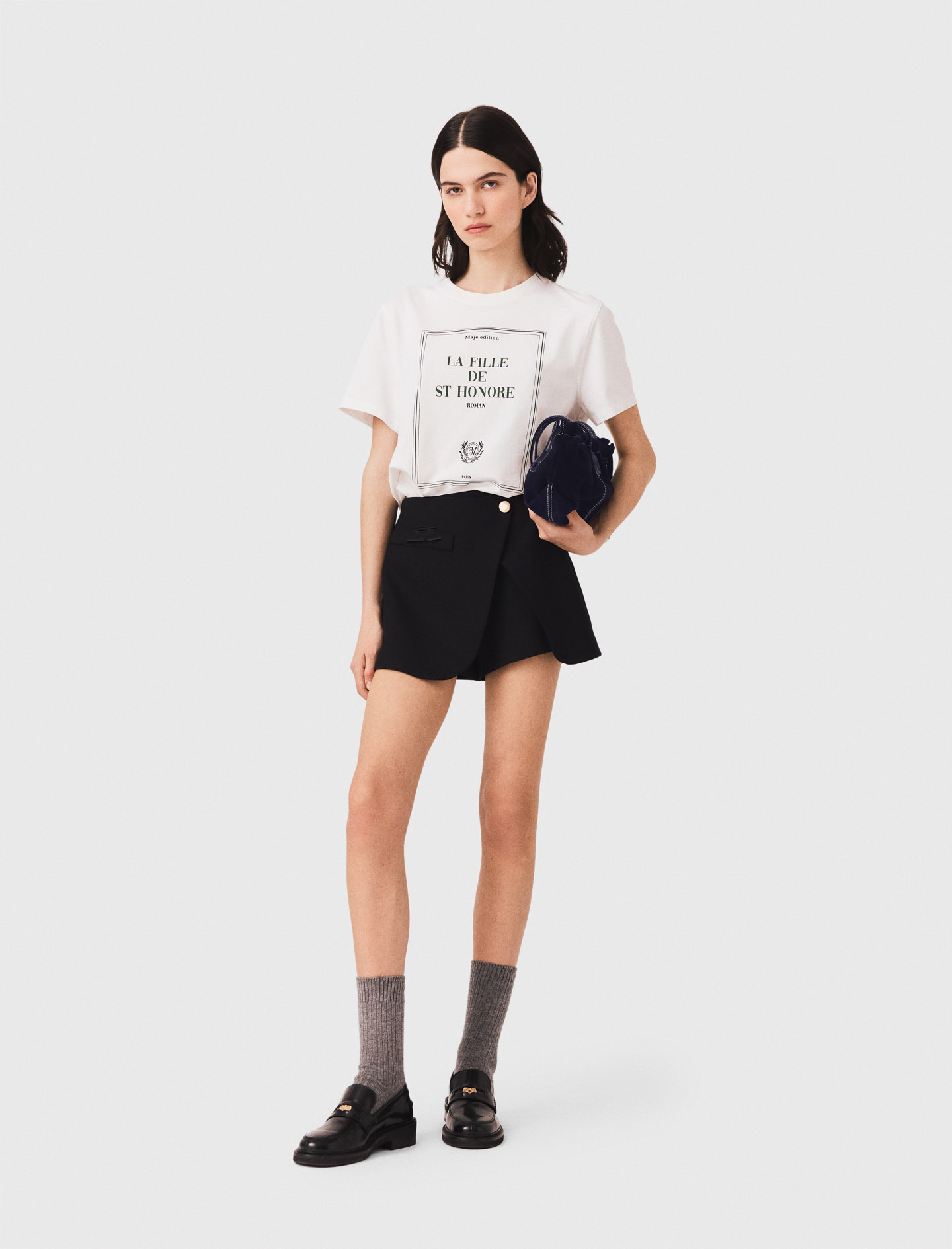 Elegante Wickel-shorts - Schwarz - Größe 38 - Maje