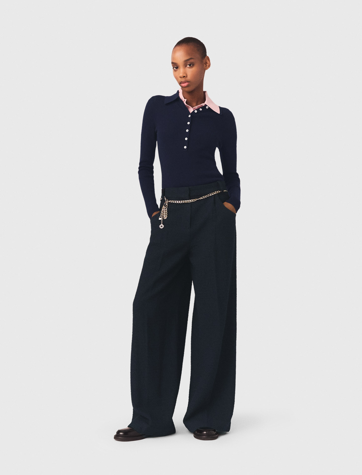 Tweed-hose - Marineblau - Größe 32 - Maje
