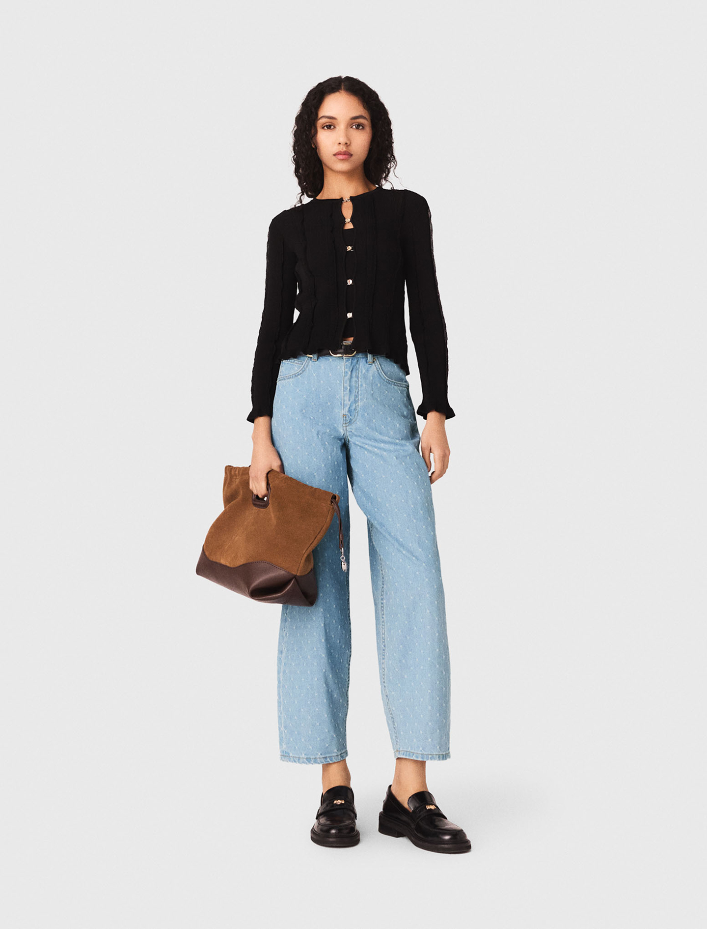 2-in-1 Cardigan - Schwarz - Größe 38 - Maje