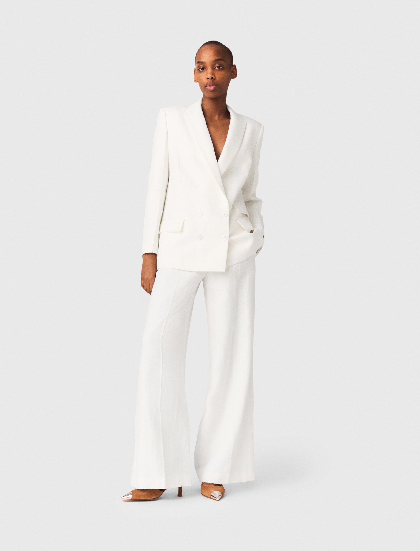 Zweireihiger Blazer - Weiß - Größe 32 - Maje