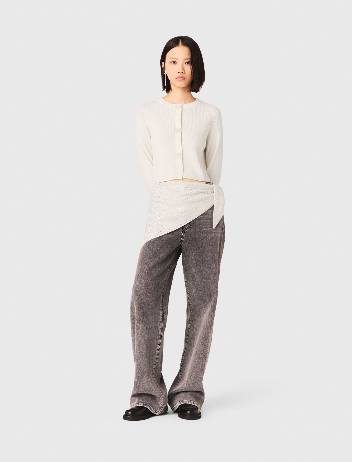 Cardigan Mit Schmuckknotenknöpfen - Ecru - Größe 38 - Maje