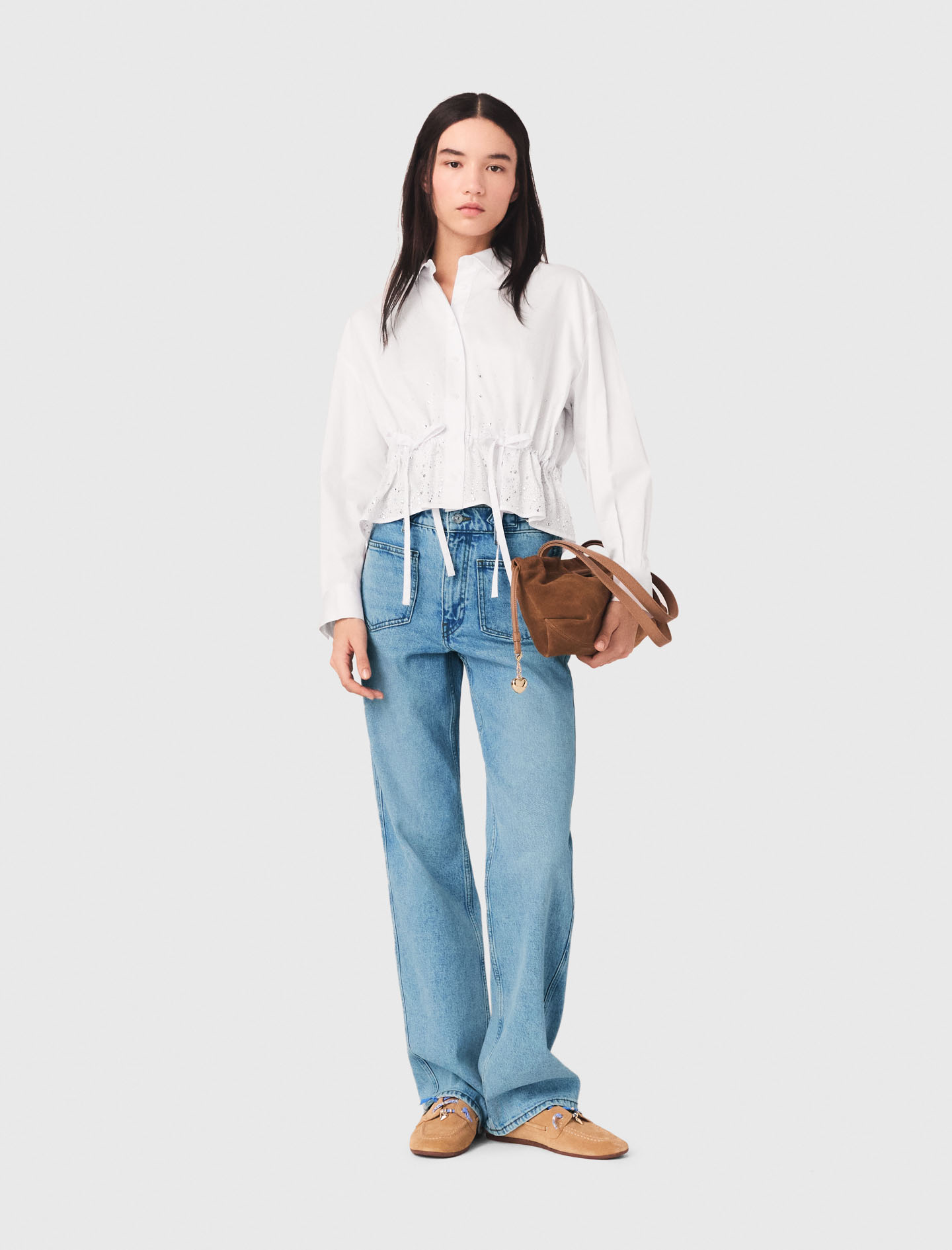 Gerade Jeans Mit Ketten - Blau - Größe 34 - Maje